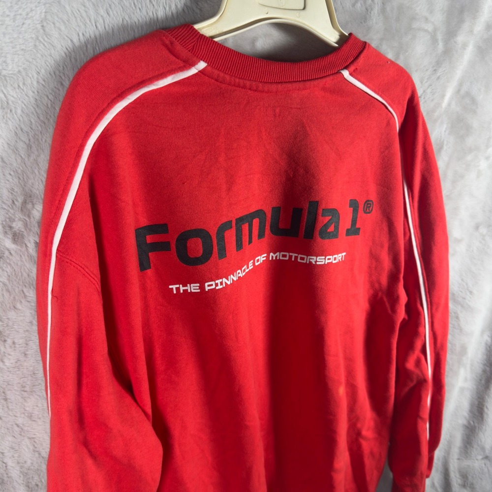 Formula 1 Racing Division Red Crewneck Sweatshirt Mens Medium Pit Crew Team F1‎